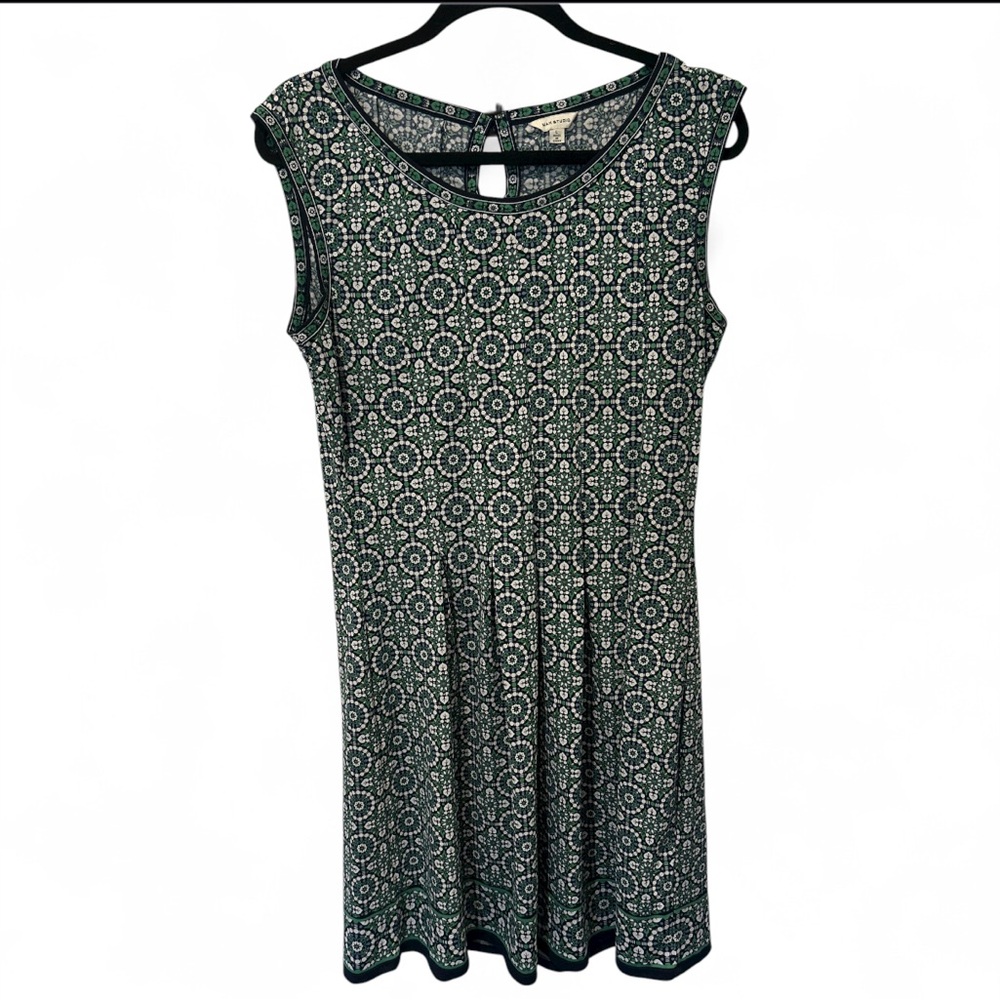 Max Studio Green and Blue Geometric Design Dress